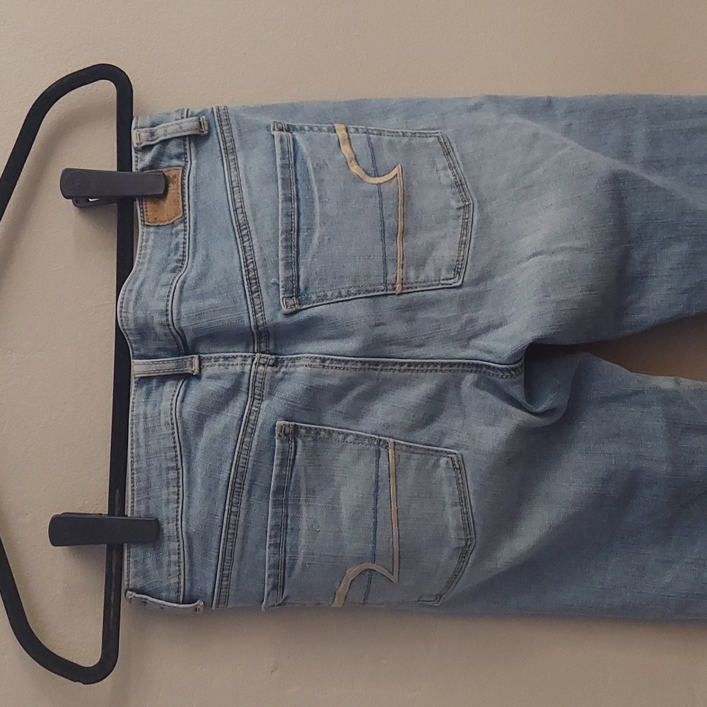 American Eagle Patchwork Lightwash Denim Skinny S… - image 6